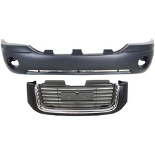 Bumper Cover Kit For 2002-2009 GMC Envoy Sport Utility Front 2pc with Grille