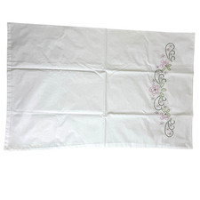 Hand Embroidered Pillow Case Floral Standard NWOT bv