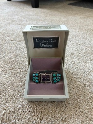 Vintage Christian Dior by Bulova Womens Watch with Turquoise band