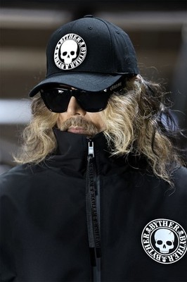 ByTheR Skull Logo Patch Cotton Ball Cap Hat Black White