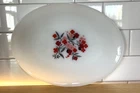 Vintage Anchor Hocking Fire King Primrose Milk Glass Oval Serving Platter 12x9"