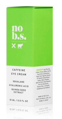 No BS Caffeine Eye Cream 15ml Squalane, Hyaluronic Acid, Quinoa Extract NIB