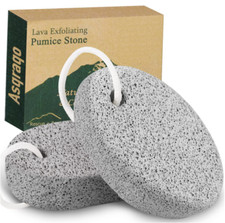 2 PC Natural Pumice Stone Pedicure Foot Scrubber Ultimate Smooth Healthy Feet ..