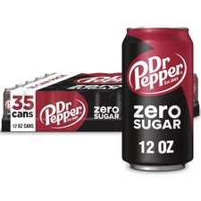 Dr Pepper Zero Sugar, 12 Fluid Ounce Cans (35...