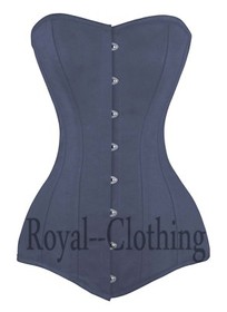 Heavy Duty Double 26 Steel Boned Over Bust Long Line Training Cotton Corset 