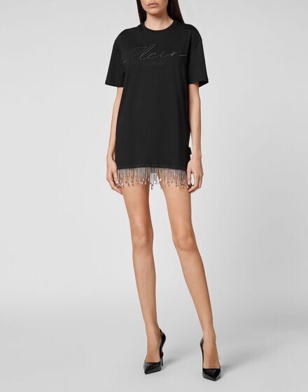 NWT $1405 Phillip Plein Crystal Fringe T-Shirt Dress Black Sz S | eBay NWT $1405 Phillip Plein Crystal Fringe T-Shirt Dress Black Sz S | eBay