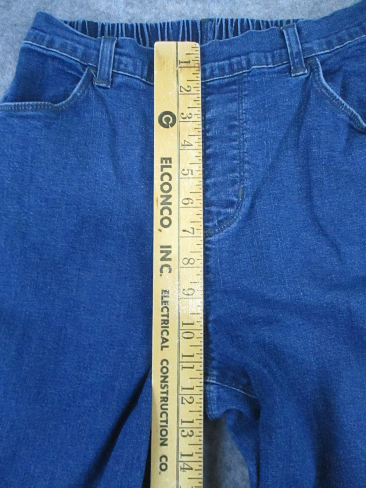 D and Co Jeans Womens Medium M Blue Denim Pull Up Elastic Waist Retro