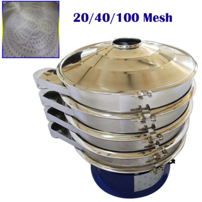 220V 39.3'' Vibrating Screen Machine 3 Layers Shaker Sifter Sieve 20+40+100 Mesh