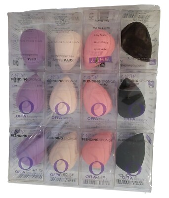 12 Offa Beauty Teardrop Makeup Blending Blender Sponge BLACK PINK CREAM PURPLE