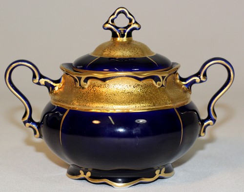 ILMENAU Graf Henneberg - Service KAFFEESERVICE 5 Pers. - CARMEN - ÄTZGOLD Kobalt - 第 5/11 張圖片