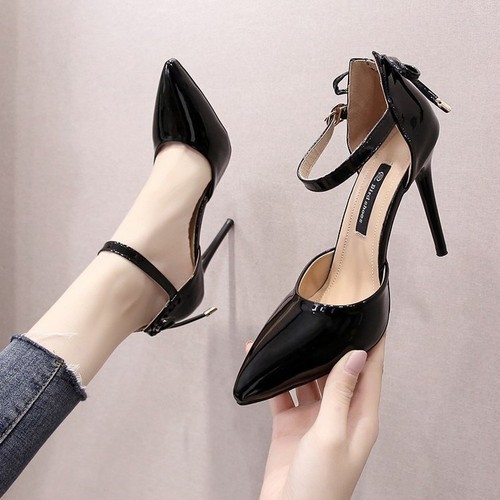 Women's Pointed Toe High Heels Patent Leather Shoes Ankle Strap Party  Office | eBay