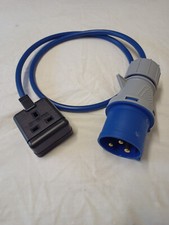 Generator 32 Amp Plug To 13 Amp 1 Gang Socket 2.5mm cable 1m Length