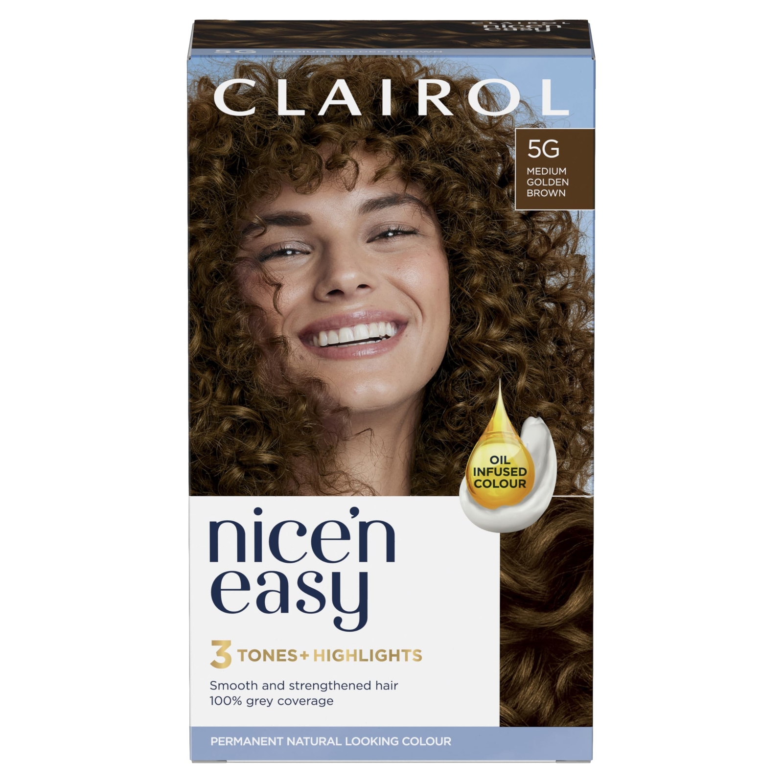 Clairol Nice'n Easy Crème, Natural Looking Oil Infused Permanent Hair Dye, 5G...