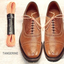 TANGERINE Waxed Cotton SHOELACES Laces any qty  one ship charge Allen Edmonds