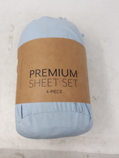 4 Piece Premium Sheet Set - Cal King - Light Blue
