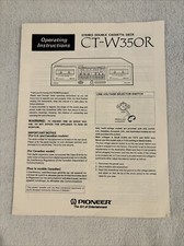 PIONEER CT-W350R CASSETTE DECK MANUAL ONLY 