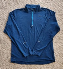 Nike DRI-FIT Long Sleeve 1/4 Zip Long Sleeve 717404-411 Mens L Large Blue