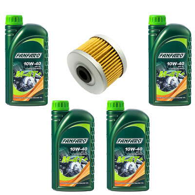 Motoröl Set 10W40 4 Liter Ölfilter MF112 für Honda TRX 300 FW Kawasaki KFX 450 R