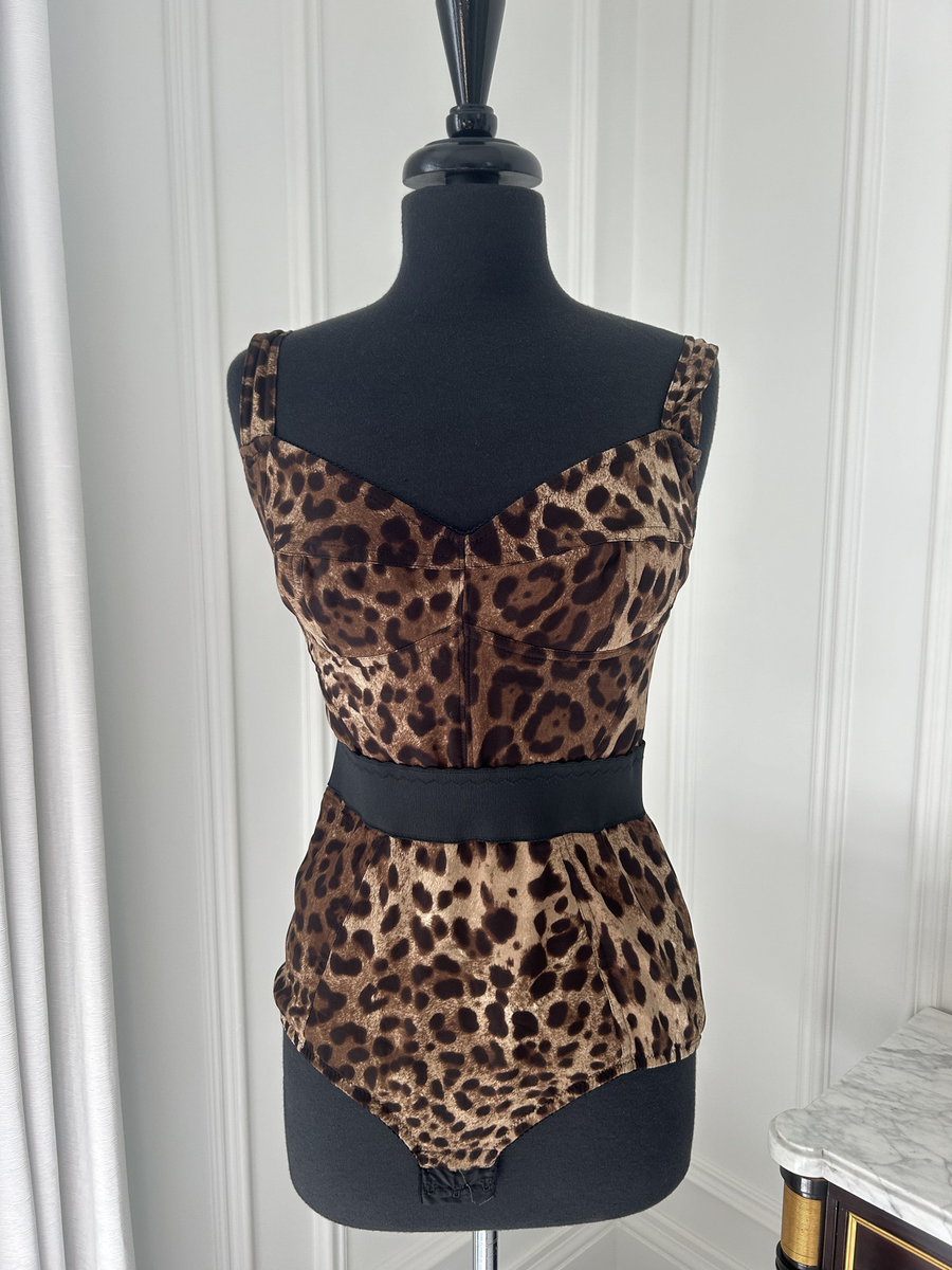 トップス D&G DOLCE&GABBANA Leopard Camisole Dolce & Gabbana leopard-print lace-detailing Camisole