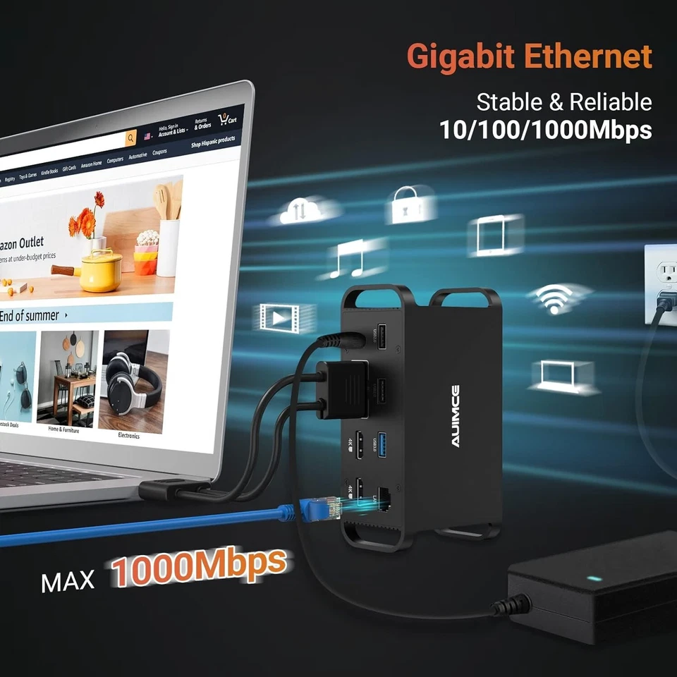 New MacBook Pro Docking Station Dual Monitor with 2 HDMI 4K Display, 14 in 2 - Image 3 of 4