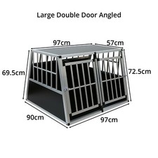 Image of Pet Car Travel Crate Aluminium Cage Dog Puppy Cat Transport Car Boot Kennel