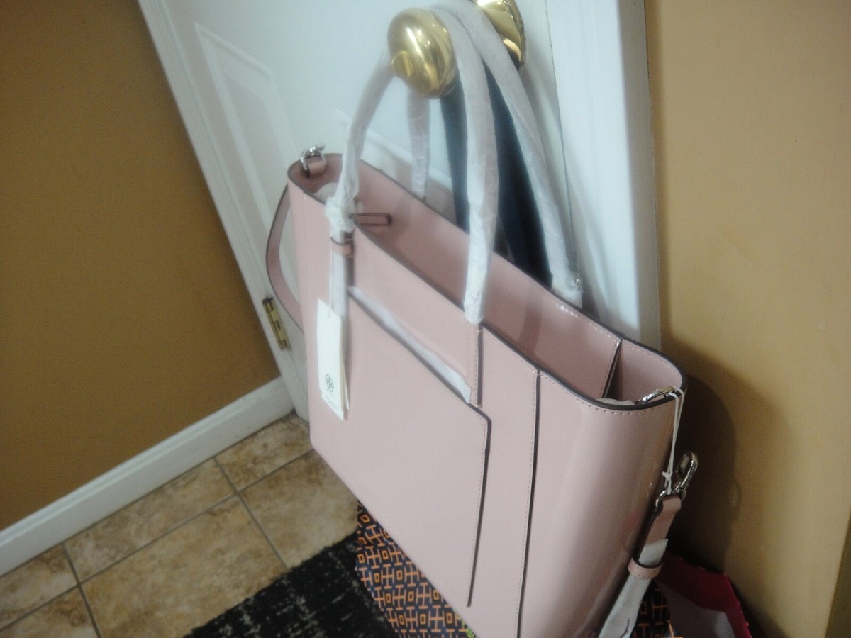 NEW Tory Burch Emerson Patent Leather Clay Pink Tote Ba