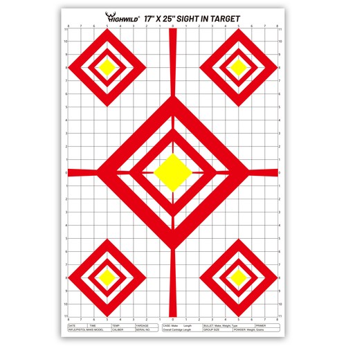 17X25 Sight in Shooting Range Paper Target- for Handgun,Rifle,Airgun,BB ...