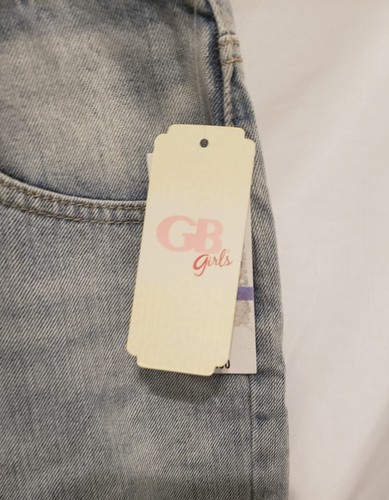 GB Girls Jeans Sz 18 Blue TO DYE FOR Hi Rise Distressed Frayed Hem - Picture 8 of 11