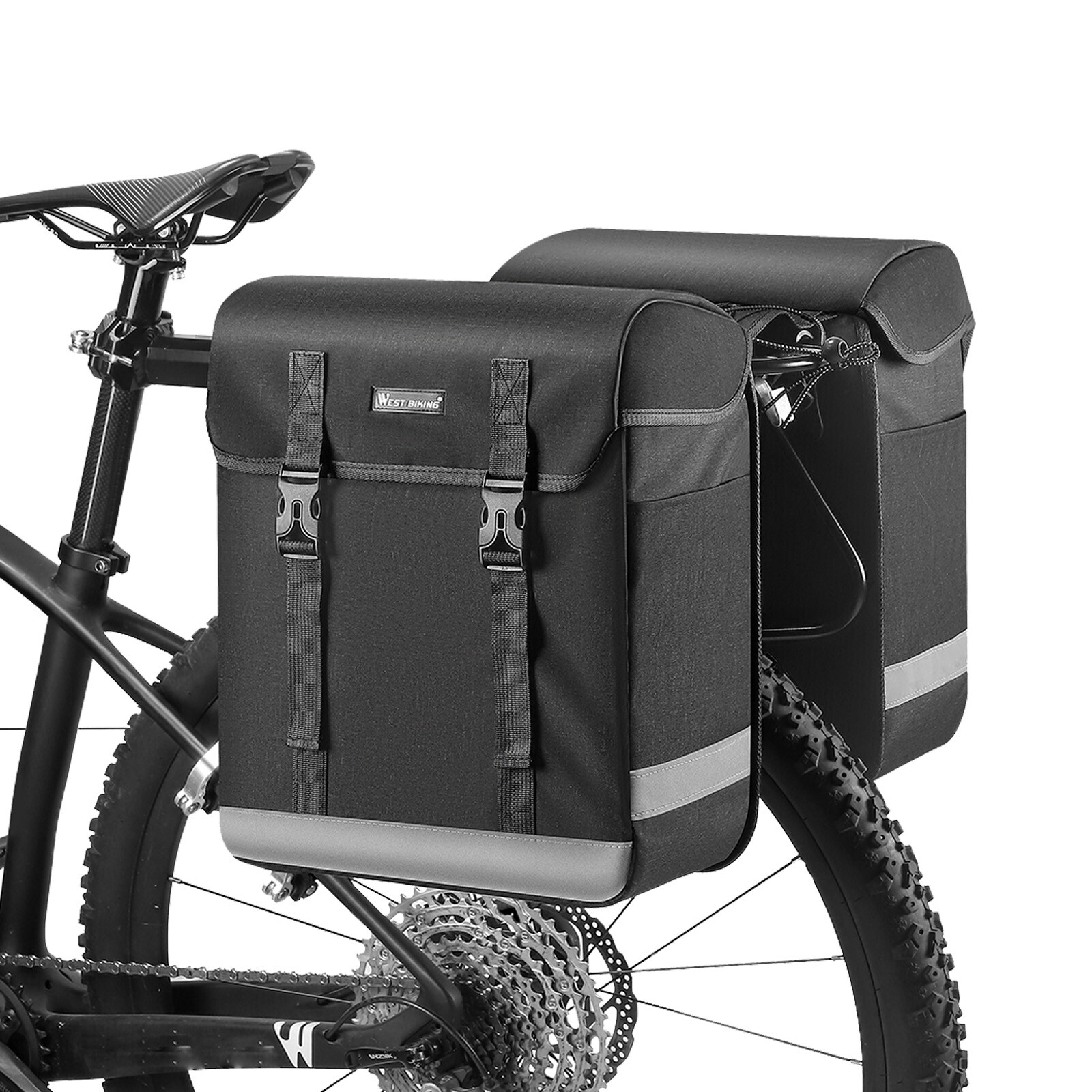 BV Bike Pannier Bags Bicycle Rear Carrier Rack Seat Trunk Storage