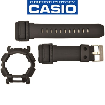 Genuine Casio G-Shock GD-400-1 GD-400 watch band & bezel black Set 