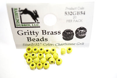 Gritty Brass Beads Ø 3,8mm Hareline 20 St. Texturierte Messing Beads CHART. GRIT