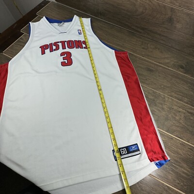 Vintage Reebok Detroit Pistons Jersey Mens 60 White NBA Ben