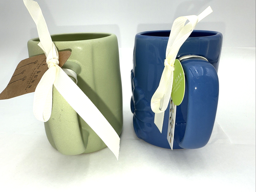 Rae Dunn Ceramic Mug Set MOM Raised Daisy & GRANDMA Green 15oz Mother’s Day Gift - Picture 5 of 13