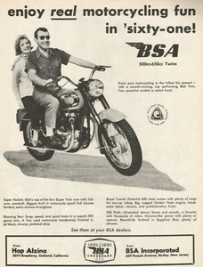1961 BSA 500 Flash - Vintage Motorcycle Ad