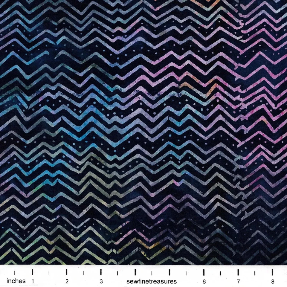 Laurel Burch Batik Menagerie Chevron Multi Bright Y2494-56 Fabric By FQ 1/4 YD - Image 2 of 4