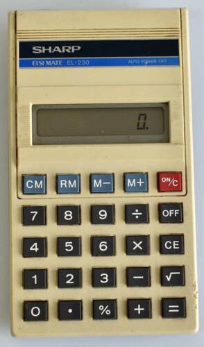 Calculadora Sharp Elsi Mate EL-230. Funcionando