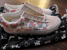 NEW Disney X Vans Customs Minnie Mouse Pink Floral Old Skool Sneakers 8.5