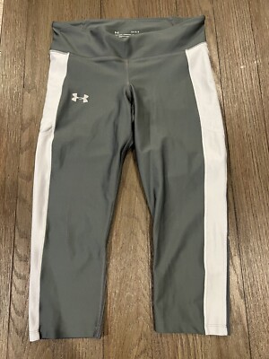 Men's Jock Under Armour 3/4 Bodybuilding Spandex Compression Tights Gray Large