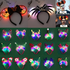 Glowing Halloween Christmas Headbands LED Light Up Flashing Costume Headband