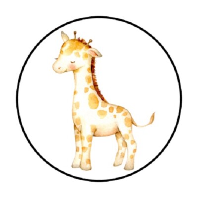 48x Giraffe Jungle Animal Envelope Seals – 1.2" Round Stickers For Party Favors - View #2