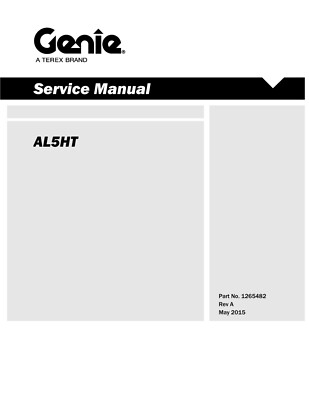 TEREX AL5HT Light Tower Service Manual ON PAPER Part No 1265482