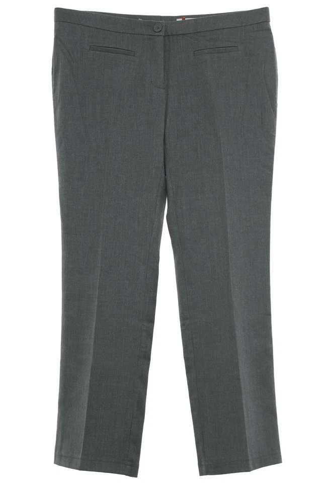 sheego Hose Stoffhose Chino Damen Stretch Viskose Regular Fit Grau Kurzgröße 