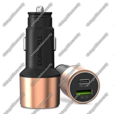 Duracell 36W Fast Car Charger Adapter with Dual Output For iPhone All Smartphone
