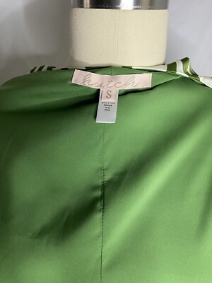 HUTCH Anthropologie Green Cream Palms Wrap Maxi Long Dress Size Small | eBay