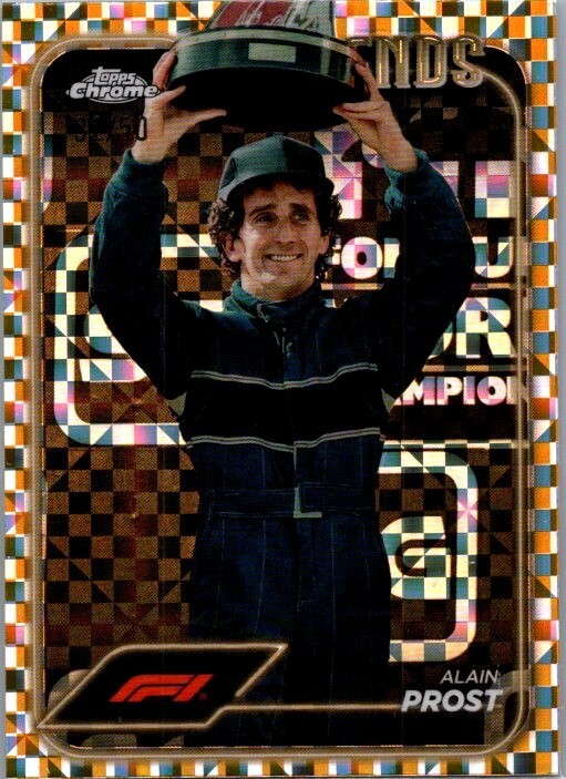 2024 Topps Chrome F1 Base Set Legends Gold Checker Flag #195 Alain Prost 32/50