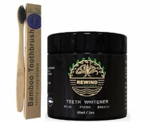 Pure Activated Charcoal Natural Teeth Whitening Powder | Bonus Bamboo Toothbrush