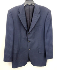 Ermenegildo Zegna Blazer Trofeo Wool Sport Coat Mens 50 Blue Pinstripe Jacket