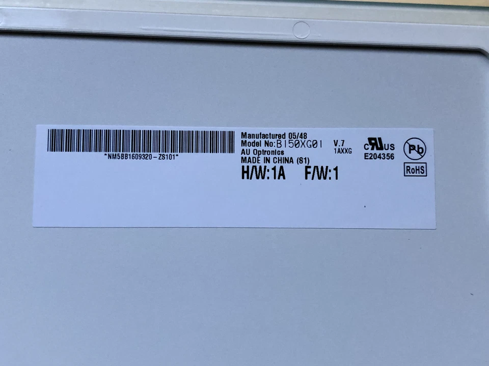 ✔️AU Optronics LCD Screen XGA Matte 15" B150XG01 V.7 (H/W:1A) (F/W:1) - Image 3 of 4
