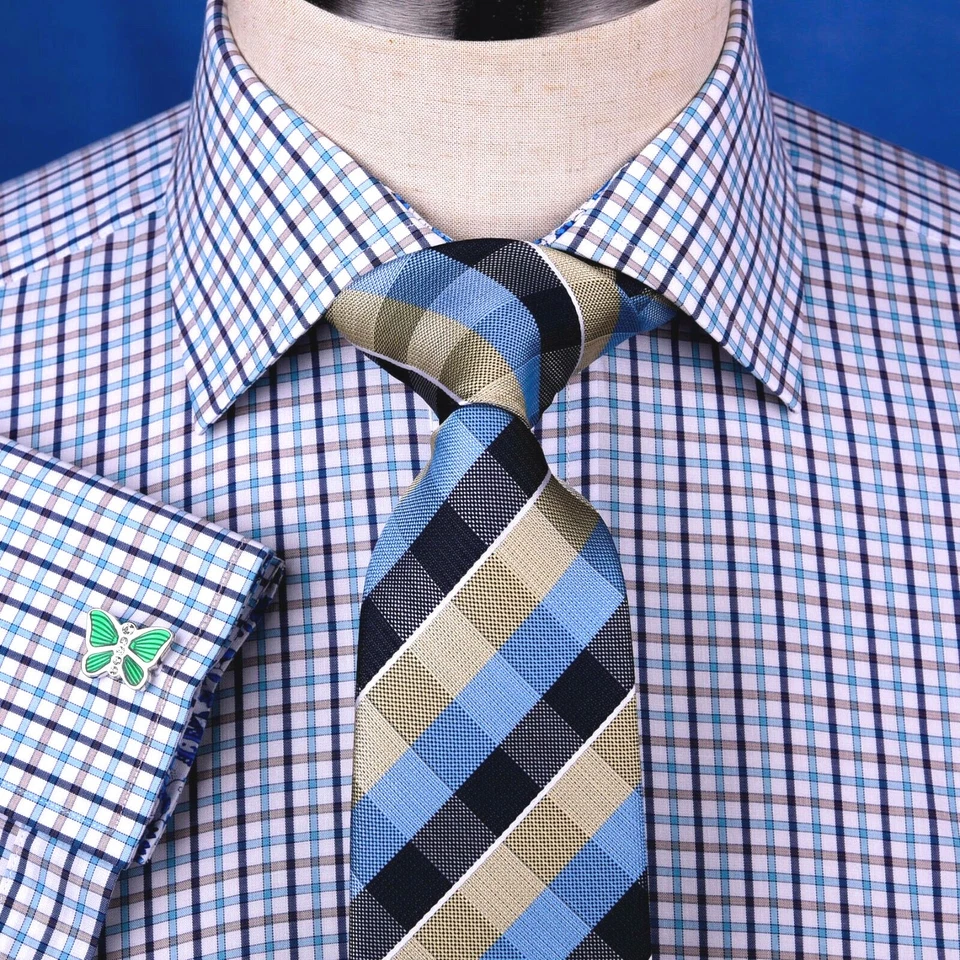 Разноцветный зеленый пледы и чеки платье рубашка бизнес официальный пейсли цветочный - Изображение 3 из 4