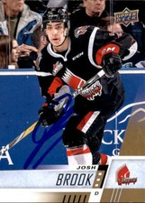 Josh Brook Signed Auto 2017-18 Upper Deck CHL card Moose Jaw Warriors